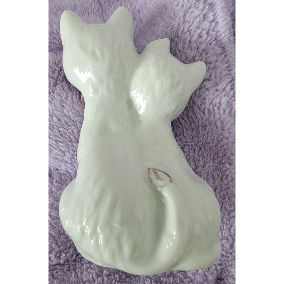 Vintage Porcelain Cat & Kitten Figurine with Pink & Blue Bows (Kitsch, 1960s) - Picture 8 of 8